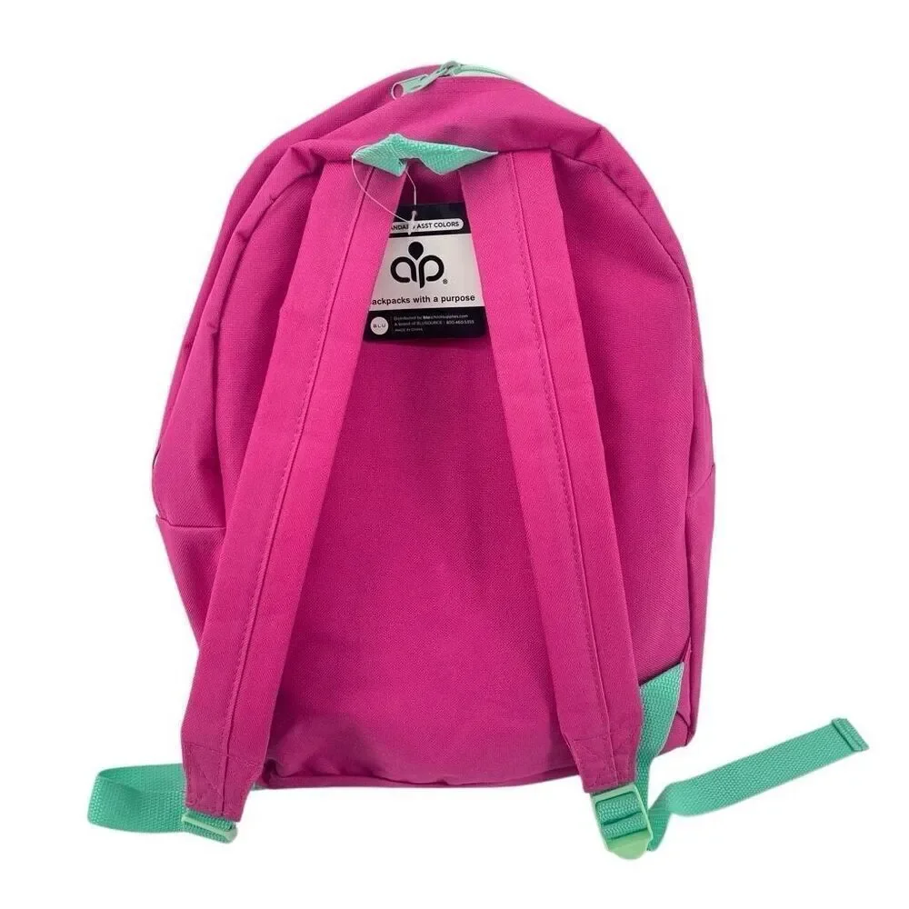 b•wap Girls Pink 16” Backpack with School Supplies – NWT Bookbag Set